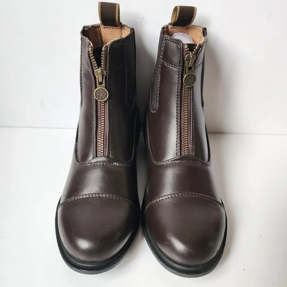Ovation Quantum Zip Paddock Boots Childs Size 3 Equestrian Brown New With Tags